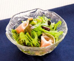生ハムと水菜のビーンズサラダ