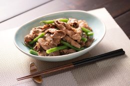 いんげんと牛肉の甘辛炒め