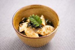 たけのこと新わかめのごま酢和え