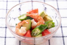 夏野菜とえびのさっぱりサラダ