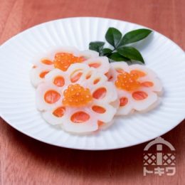花れんこんのサーモンはさみ
