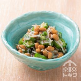 オクラとしらすの納豆和え