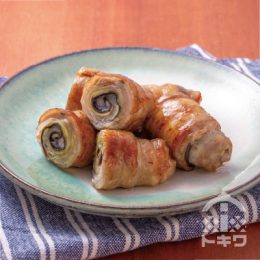なすと豚バラのロール照り焼き