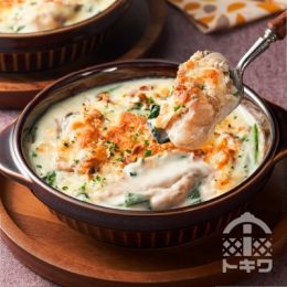 牡蠣とほうれん草のグラタン