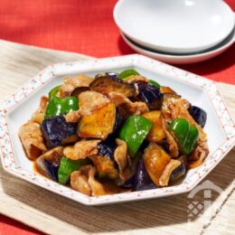 夏野菜と豚肉の甘辛炒め