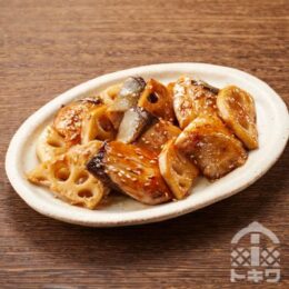 ぶりとれんこんのごま照り焼き