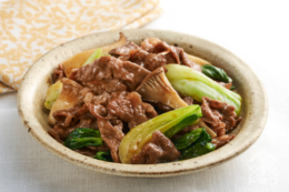 チンゲン菜と牛肉の甘辛炒め
