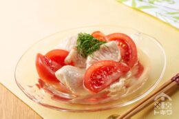 トマトと水晶鶏の甘酢漬け